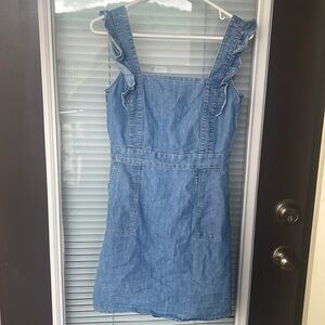 Denim/Jean Tank Dress with Ruffle Strap-small